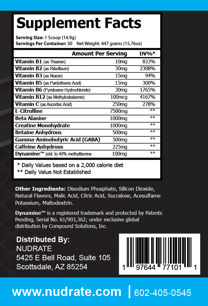 Nudrate Pre-Workout Tropical Sunrise